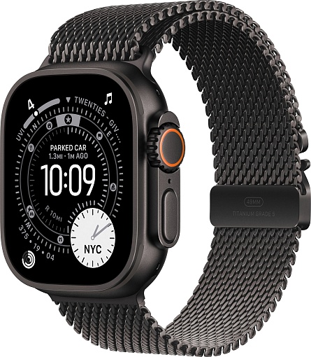  Apple Watch Ultra 3, Black Titanium Case with Black Titanium Milanese Loop